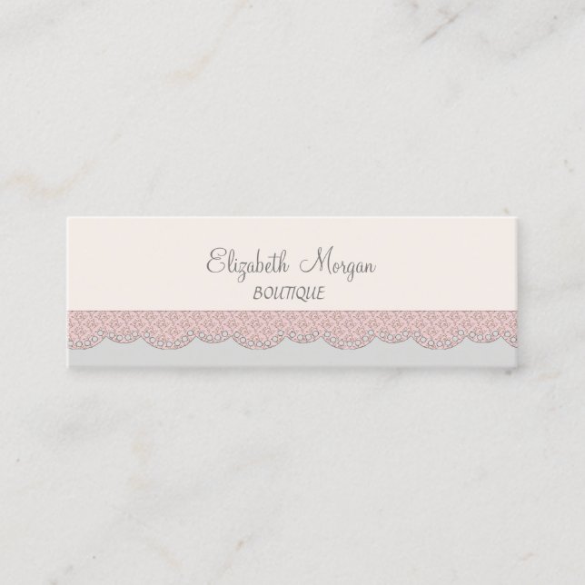 Carte De Visite Mini Élégance Luxueuse Chic , Dentelle (Devant)