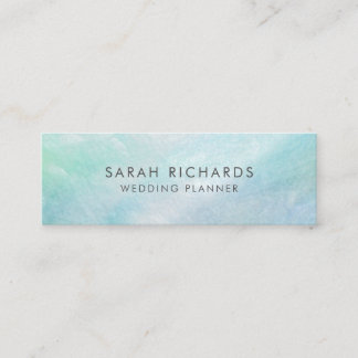 Carte De Visite Mini Elégant Aqua Blue Mère de Pearl Shell