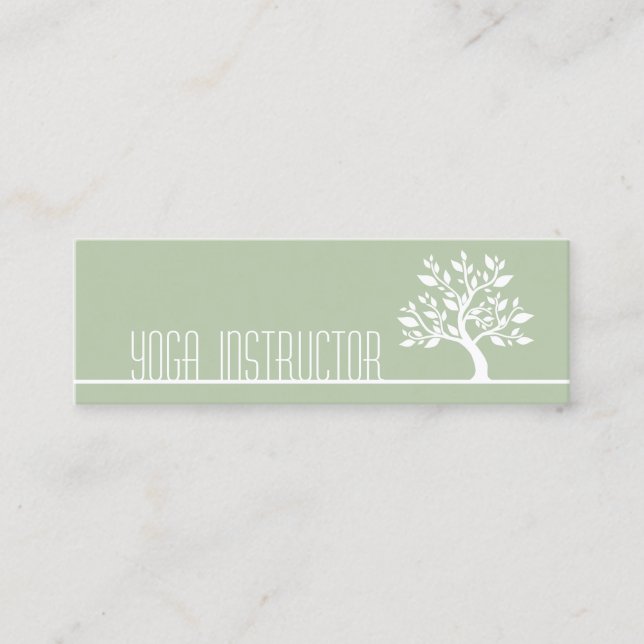 Carte De Visite Mini Elégant arbre Yoga Instructeur Wellness Life Coach (Devant)