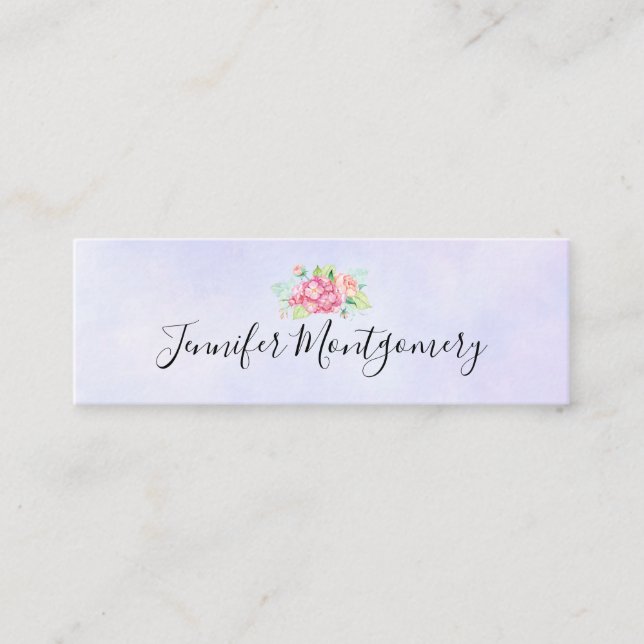 Carte De Visite Mini Elégant Bouquet de fleurs rose (Devant)