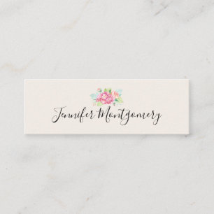 Carte De Visite Mini Elégant Bouquet de fleurs rose