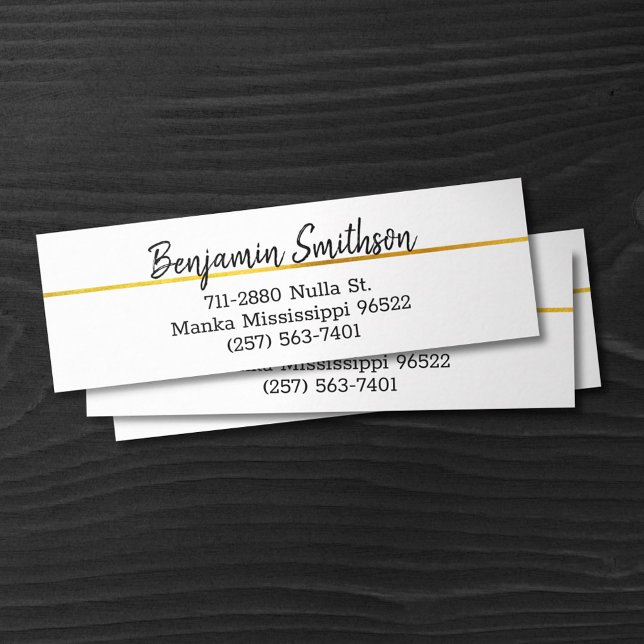 Carte De Visite Mini Élégant Chic Moderne Faux Or Luxe Personnalisé (Créateur téléchargé)