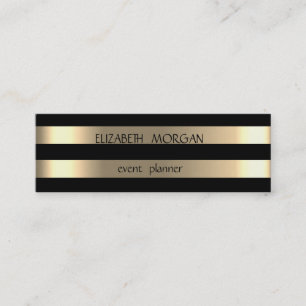 Carte De Visite Mini Élégant Design Moderne Or Grillé, Noir
