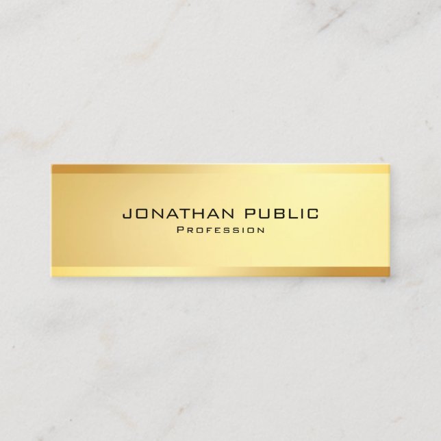 Carte De Visite Mini Elégant Faux Gold Moderne Simple Modèle Mini (Devant)