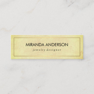 Carte De Visite Mini Elégant Faux Golden Border Texture chic