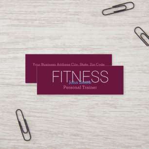 Carte De Visite Mini Élégant formateur de fitness personnel moderne