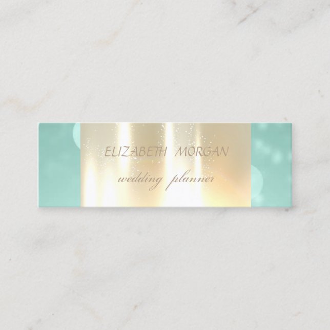 Carte De Visite Mini Élégant Glamorouse moderne, Faux Gold, Bokeh (Devant)