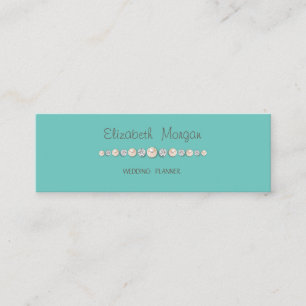 Carte De Visite Mini Elégant Luxe, Diamants, Pearls Mint Green
