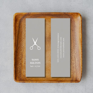 Carte De Visite Mini Elégant minimaliste gris clair coiffeur blanc