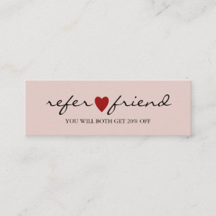 Carte De Visite Mini Élégant minimaliste moderne Red Heart Reference