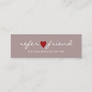 Carte De Visite Mini Élégant minimaliste moderne Red Heart Reference Ca