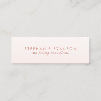 Carte De Visite Mini Élégant moderne Blush PInk minimaliste