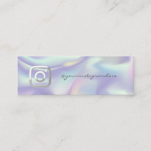 Carte De Visite Mini Élégant moderne, Instagram médias sociaux Holograp