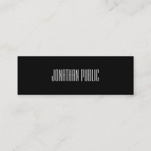 Carte De Visite Mini Élégant moderne moderne noir blanc Cool propre