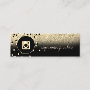 Carte De Visite Mini Élégant Moderne, Points, Paillettes Dorées Instagr