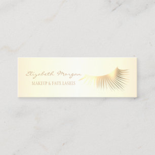 Carte De Visite Mini Élégant Moderne Professionnel Gold Faux Lashes