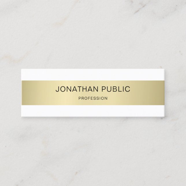 Carte De Visite Mini Élégant Moderne Simple Plain Luxe Professionnel (Devant)