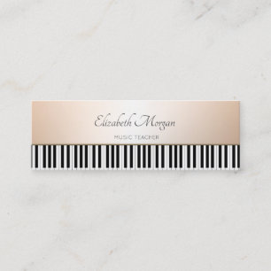 Carte De Visite Mini Élégant Moderne, Touches de Piano, Professeur de M
