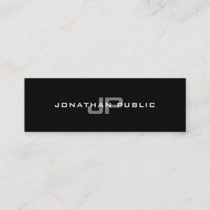 Carte De Visite Mini Élégant Monogramme moderne minimaliste Plaine tend