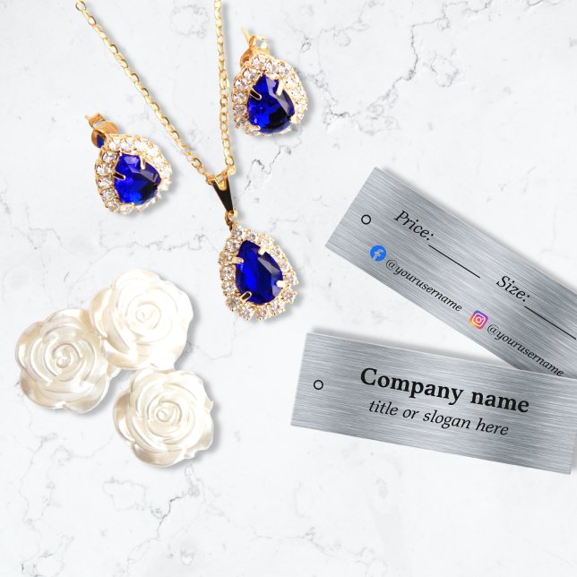 Carte De Visite Mini Élégant prix en argent métallique (Créateur téléchargé)