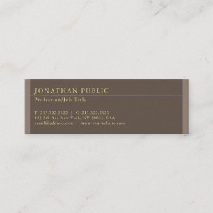 Carte De Visite Mini Elégant professionnel Brown Pearl Finish Luxe