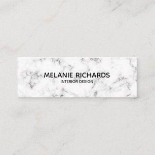 Carte De Visite Mini Élégant professionnel en marbre blanc minimal