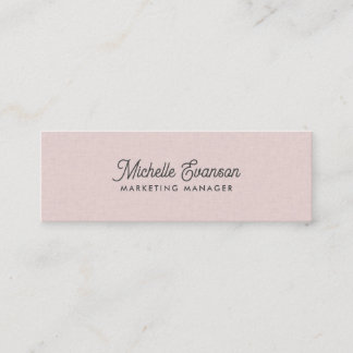 Carte De Visite Mini Élégant rose pâle minimaliste professionnel