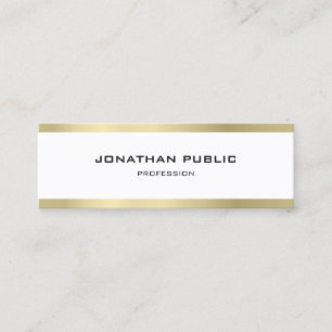 Carte De Visite Mini Élégant Simple Moderne Design Doré Tendance Uni