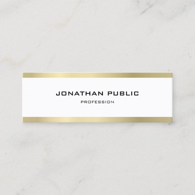 Carte De Visite Mini Élégant Simple Moderne Design Doré Tendance Uni (Devant)