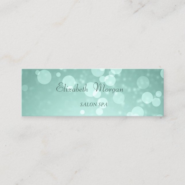 Carte De Visite Mini Élégant Stylé Glamour Professionnel Bokeh Vert (Devant)