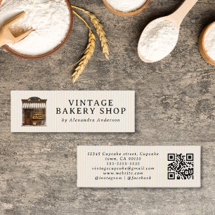 Carte De Visite Mini Élégante boulangerie Vintage