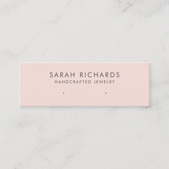 Carte De Visite Mini Élégante et simple oreille d'affichage rose pâle (Devant)