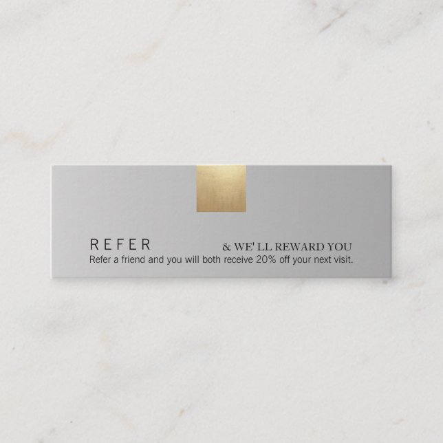 Carte De Visite Mini Élégante référence à l'accentuation de l'or à dégr (Devant)