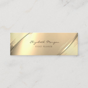 Carte De Visite Mini Elégante tendance, Faux Gold Stripes