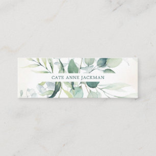 Carte De Visite Mini Élégante verdure botanique moderne d'eucalyptus
