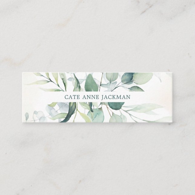Carte De Visite Mini Élégante verdure botanique moderne d'eucalyptus (Devant)