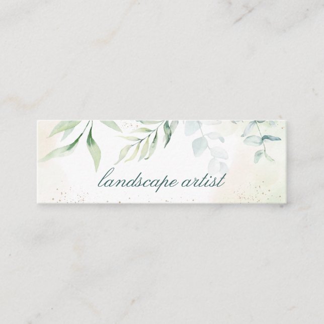 Carte De Visite Mini Élégante verdure dorée Eucalyptus (Devant)