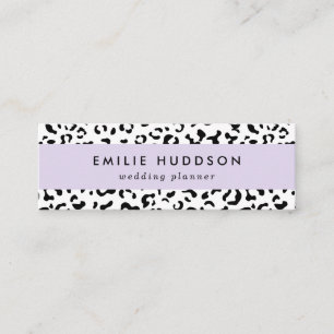 Carte De Visite Mini Empreinte de léopard, Zones Léopard, Noir Et Blanc