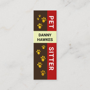 Carte De Visite Mini Empreintes de pattes Creative Gold Doggy Pet Sitte