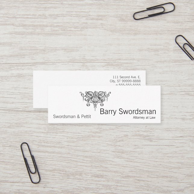 Carte De Visite Mini Épée de justice (avec des échelles) (Devant/Arrière en situation)