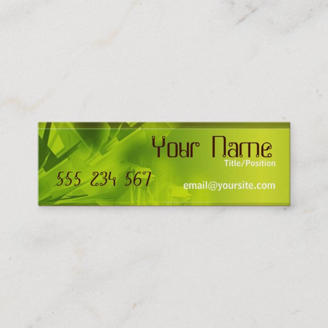 Carte De Visite Mini Espace vert profil mince (Devant)