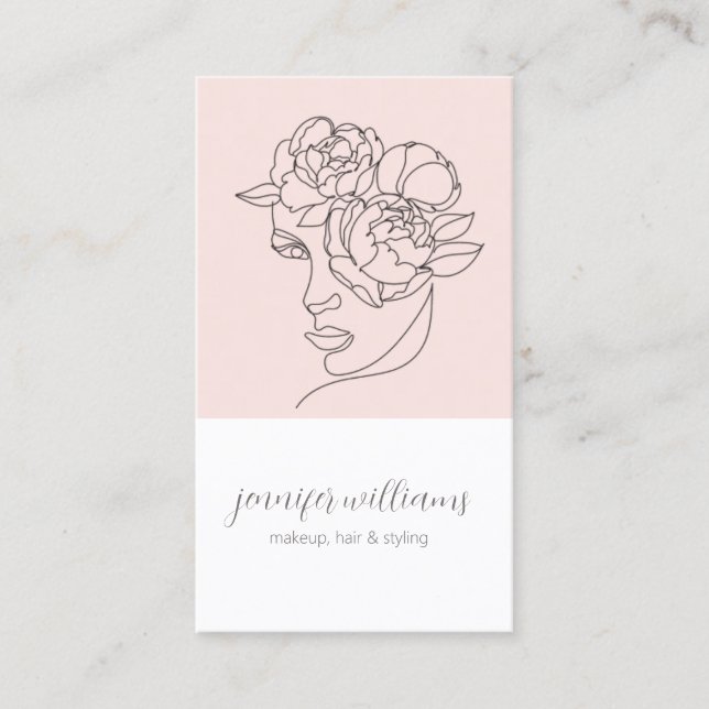 Carte De Visite Mini-esthétique Visage Logo Maquillage Artiste Ros (Devant)
