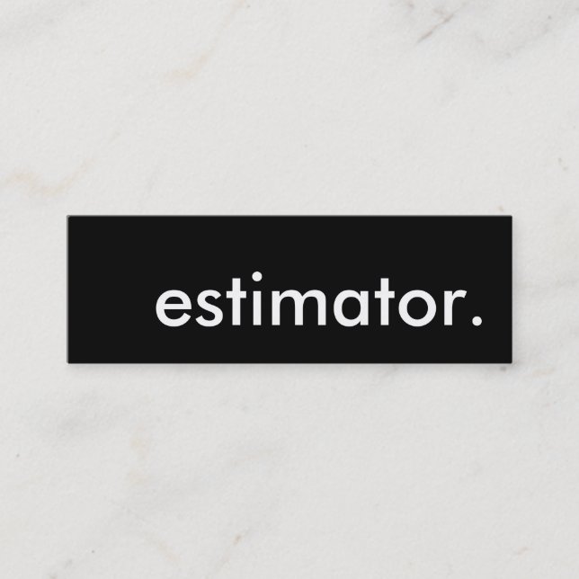 Carte De Visite Mini estimateur. (Devant)