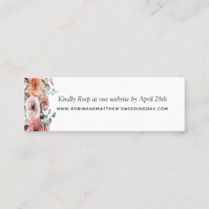 Carte De Visite Mini Ethereal Blush Peach Floral Website Rsvp