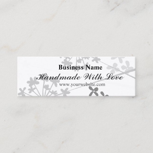 Carte De Visite Mini Fait main moderne avec fleuri floral minimal (Devant)