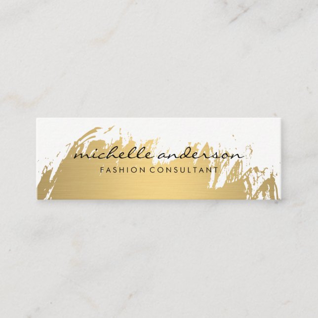 Carte De Visite Mini Faux Gold brossé (Devant)