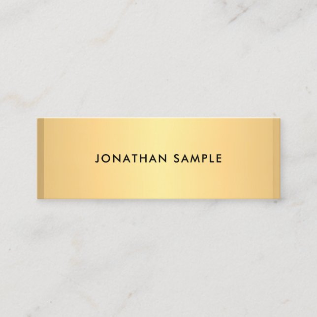 Carte De Visite Mini Faux Gold Moderne Simple Modèle Élégant tendance (Devant)