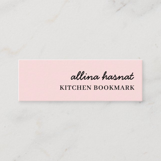 Carte De Visite Mini Favorite Recipe Pink Mini Bookmark Design (Devant)