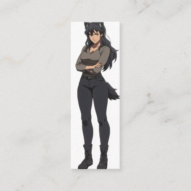 Carte De Visite Mini Femme de loup-garou d'Anime (Devant)