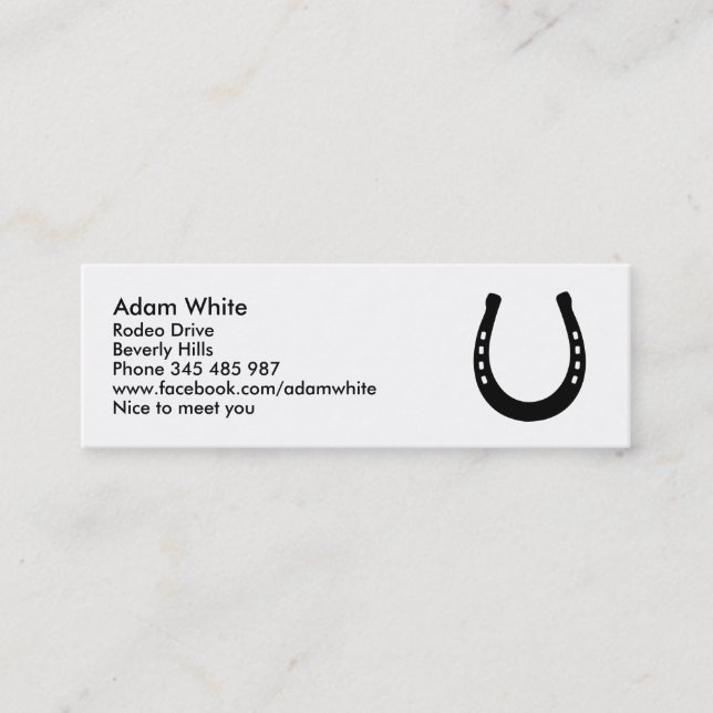 Carte De Visite Mini Fer à cheval (Devant)